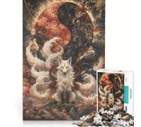 Rompecabezas de 1000 Piezas para Adultos Espíritu del Zorro de Nueve Colas Juego Interactivo antiestrés cumpleaños y Navidad 38x26cm