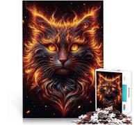Rompecabezas de 1000 Piezas para Adultos Espíritu felino ardiente Hecho de Papel，Apto para Personas Mayores de 14 años. Apto para Parejas Regalos interesantes para Reducir el estrés。tamaño：38x52cm