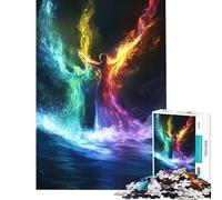 Rompecabezas de 1000 Piezas para Adultos Espíritus elementales danzan sobre Las Olas Difícil y desafiante para la diversión Familiar Juegos Divertidos para Mayores de 14 años 38x52cm