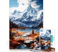 Rompecabezas de 1000 Piezas para Adultos Esplendor de Las cumbres otoñales,diseño de Corte preciso,Divertido Juego Mental,Regalo Ideal para Relajarse y divertirse,Regalo de cumpleaños (50x75cm)
