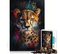 Rompecabezas de 1000 Piezas para Adultos Esplendor del Guepardo - Juego de Habilidad Mental y precisión para un Momento de Paz y diversión (50x75cm)