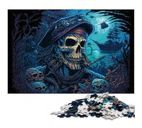 Rompecabezas de 1000 Piezas para Adultos, Esqueleto Pirata, Rompecabezas de Alta dificultad para Adolescentes, 50x75cm/19,68x29,52 Pulgadas.