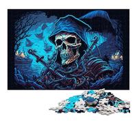 Rompecabezas de 1000 Piezas para Adultos, Esqueleto Pirata, Rompecabezas de Madera, Juego Interactivo Familiar, Regalo Artesanal con Ilustraciones Coloridas, 50x75cm/19,68x29,52 Pulgadas