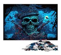 Rompecabezas de 1000 Piezas para Adultos, Esqueleto Pirata, Rompecabezas para Adultos, Juego Interactivo Familiar, desafío Mental, Regalo, 26x38cm/10,23x14,96 Pulgadas