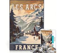 Rompecabezas de 1000 Piezas para Adultos: Esquí en Les Arcs, Juego para ejercitar la Mente, antiestrés, Cada Pieza es única 38x52cm