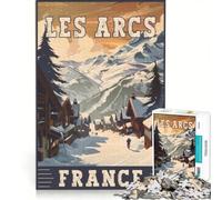 Rompecabezas de 1000 Piezas para Adultos: Esquí en Les Arcs, Juegos Familiares, un Reto para completar, Que fomenta el Amor en Pareja 50x75cm