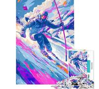 Rompecabezas de 1000 Piezas para Adultos Esquiador Abstracto en una Ladera de montaña Rompecabezas para Adultos Juegos relajantes análisis y lógica Actividades Divertidas para Hacer en casa (38x52cm)