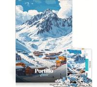 Rompecabezas de 1000 Piezas para Adultos Estación de esquí de Portillo Chile Juegos educativos Decoración para el hogar Colección de Artistas Bellas Artes 50x75cm