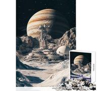 Rompecabezas de 1000 Piezas para Adultos estación Espacial en la Luna de Júpiter Juguete Educativo Regalo para cumpleaños Juegos relajantes colección de Artistas Bellas Artes tamaño 50x75cm
