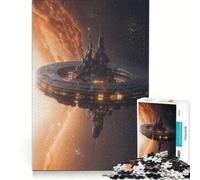 Rompecabezas de 1000 Piezas para Adultos Estación Espacial futurista en una Nebulosa, Juguete Educativo, Ideal para Relajarse intelectualmente, Perfecto como Regalo 38x26cm