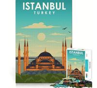 Rompecabezas de 1000 Piezas para Adultos Estambul Turquía Viaje Arte Corte Premium Divertido Estimulante Mental Juego Relajante Regalo Navideño Tranquilo (38x52cm)