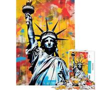 Rompecabezas de 1000 Piezas para Adultos Estatua de la Libertad Estilo Punk Juguetes educativos para Aprender Juegos relajantes desafío exigente Excelentes Regalos y Juguetes (tamaño 38x52cm)