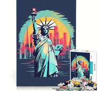 Rompecabezas de 1000 Piezas para Adultos Estatua de la Libertad Juegos Familiares Divertidos y con Humor cumpleaños 38x52cm