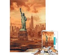 Rompecabezas de 1000 Piezas para Adultos Estatua de la Libertad Juegos Familiares Juego desafiante Juguetes Excelentes Regalos y Juguetes antiestrés (Tamaño 38x52cm)