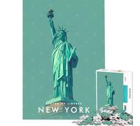 Rompecabezas de 1000 Piezas para Adultos Estatua de la Libertad Nueva York Rompecabezas para Adultos diversión Familiar desafío Educativo Juguete Juego Intelectual 38x26cm