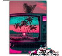 Rompecabezas de 1000 Piezas para Adultos, estética Vaporwave, Ideal para decoración del hogar y la Oficina, Regalo de cumpleaños, tamaño 26x38cm