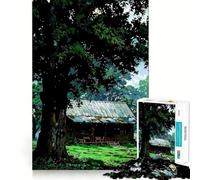 Rompecabezas de 1000 Piezas para Adultos,Estilo Anime Cabaña en el Bosque,Ajuste, Arte,Juego Mental,Regalo,Juego Lento,Arte de Pared navideño (50x75cm)