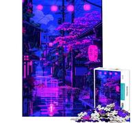 Rompecabezas de 1000 Piezas para Adultos Estilo Anime japonés neón Callejero Juegos Divertidos y Regalos Originales para Amigos y Familiares (tamaño 38x26cm)
