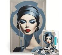 Rompecabezas de 1000 Piezas para Adultos, Estilo Art Déco Elegance Portrait, Juego Educativo, difícil y desafiante, colección de Artistas, Bellas Artes 38x26cm