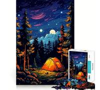 Rompecabezas de 1000 Piezas para Adultos, Estilo Campamento Zen, Arte pixelado, Juego de ingenio, Regalo Divertido y Acogedor para Navidad (38x26cm)