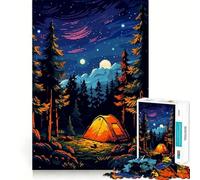 Rompecabezas de 1000 Piezas para Adultos, Estilo Campamento Zen, Pixel Art, Piezas de Corte Limpio, Juego de Habilidad Mental, Momento de Calma, Divertido, Escena navideña (50x75cm)