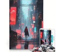 Rompecabezas de 1000 Piezas para Adultos, Estilo Ciudad ciberpunk Nocturna, Juego Imposible, análisis y lógica, fortalece el Amor Entre Parejas 38x26cm