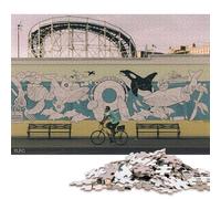 Rompecabezas de 1000 Piezas para Adultos, Estilo Coney Island, Rompecabezas Cuadrados, Rompecabezas de Madera para Adultos, decoración artística para el hogar, 1000 Piezas (75x50cm)