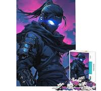 Rompecabezas de 1000 Piezas para Adultos Estilo Cyberpunk Ninja para ejercitar el Cerebro Ideal para Pasar el Tiempo en casa familias de 14 años en adelante (38x26cm)