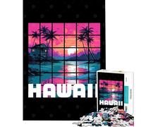Rompecabezas de 1000 Piezas para Adultos Estilo Hawaii Synthwave Ideal para Juegos educativos y Divertidos Regalos Originales y con Humor para cumpleaños (tamaño 75x50cm)