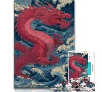 Rompecabezas de 1000 Piezas para Adultos, Estilo japonés, dragón, Juguetes educativos para el Aprendizaje, Juegos Familiares Que fomentan el Amor en Pareja, 75x50cm