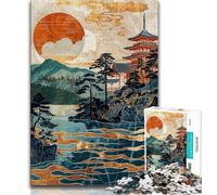 Rompecabezas de 1000 Piezas para Adultos Estilo japonés Ideal para aliviar el estrés desafío difícil Regalo de Amigo Secreto 38x26cm