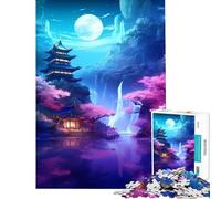 Rompecabezas de 1000 Piezas para Adultos Estilo japonés neón Tradicional Ideal para Juegos educativos desafíos y Actividades prácticas decoración del hogar y como de Amigo Invisible