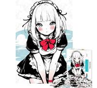 Rompecabezas de 1000 Piezas para Adultos Estilo Kawaii Anime Chica sirvienta Tinta Juego Educativo Juguete desafiante Juego Educativo una Obra de Arte Gran Regalo para Juegos (tamaño 50x75cm)