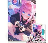 Rompecabezas de 1000 Piezas para Adultos, Estilo Kawaii Chibi Gamer Girl, Juegos relajantes, Corte de precisión, Ideal para Decorar el Escritorio 38x52cm