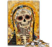 Rompecabezas de 1000 Piezas para Adultos, Estilo Mexicano, con Calavera Dorada, Ideal para Adolescentes, un desafío difícil para aliviar el estrés, un Regalo de Amigo Secreto (50x75cm)