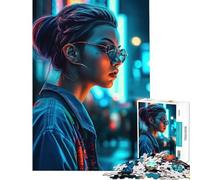 Rompecabezas de 1000 Piezas para Adultos Estilo neón lofi Cyberpunk desafío de Inteligencia Cerebral Juguetes adictivos Juegos Divertidos Actividades Familiares Regalos de Amigo Invisible 75x50cm