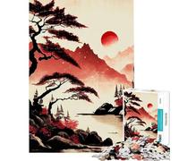 Rompecabezas de 1000 Piezas para Adultos Estilo Pintura Tradicional con Tinta Ideal para Adolescentes Juguetes antiestrés y Actividades Divertidas para Relajarse en casa (tamaño 50x75cm)