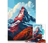 Rompecabezas de 1000 Piezas para Adultos, Estilo Pixel Art de los Alpes suizos, Piezas de Corte Limpio, Juego de Habilidad Mental, Momento de relajación, Divertido, Escena navideña (50x75cm)