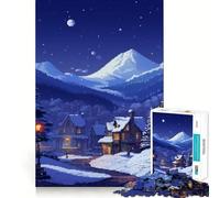 Rompecabezas de 1000 Piezas para Adultos,Estilo Pueblo nórdico,Pixel Art,Corte Premium,Divertido,Estimulante para la Mente,Juego Relajante, Tranquilo (50x75cm)