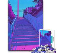 Rompecabezas de 1000 Piezas para Adultos, Estilo Retro, Rosa, lofi, difícil, Relajante, Apto para Mayores de 14 años, 38x26cm