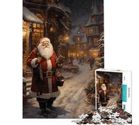 Rompecabezas de 1000 Piezas para Adultos Estilo Retro Vintage de Papá Noel Actividades Divertidas para Hacer en casa Regalos para Mujeres Juegos Familiares Apto para Mayores de 14 años 50x75cm