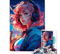 Rompecabezas de 1000 Piezas para Adultos Estilo synthwave Cyber Anime Juguete Intelectual Juego Familiar Ideal para Parejas Amantes de los Juegos (tamaño 50x75cm)