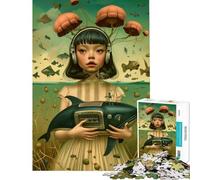 Rompecabezas de 1000 Piezas para Adultos Estilo Vintage con diseño de niña Adorable Ideal para divertirse en casa Juego de ingenio para Pasar el rato Durante Las Vacaciones Apto para Mayores