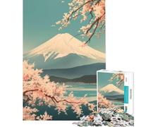 Rompecabezas de 1000 Piezas para Adultos Estilo Vintage con diseño del Monte Fuji Actividades Divertidas para Hacer en casa Decoración para el hogar Juegos relajantes Apto para Mayores de 14 años