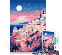 Rompecabezas de 1000 Piezas para Adultos Estrellas de Grecia,Santorini,Arte,Corte Premium,Divertido,Estimulante Mental,Juego Relajante,Regalo Navideño (38x52cm)