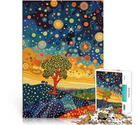 Rompecabezas de 1000 Piezas para Adultos Estrellas de la mañana al Estilo Klimt Difícil Difícil Toda la Familia. 75x50cm