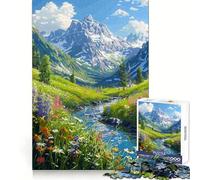 Rompecabezas de 1000 Piezas para Adultos,Europa,Alpine Pixel Art,Clean Fit Decor,Juguete para ejercitar la Mente,Juego para Momentos de Tranquilidad,Regalo de cumpleaños para la Mente 50x75cm