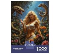 Rompecabezas De 1000 Piezas para Adultos Eve and The Serpents in Eden Garden Rompecabezas para Adolescentes Juguetes De Bricolaje Desafío Difícil Juego Desafiante Regalos 70x50cm/1000pcs