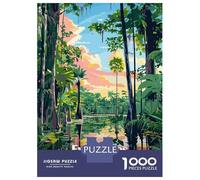 Rompecabezas De 1000 Piezas para Adultos Everglades National Park Illustration Rompecabezas para Adultos Juego Familiar Análisis Y Lógica Difícil Y Desafiante 52x38cm/1000pcs