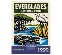 Rompecabezas De 1000 Piezas para Adultos Everglades National Park Vintage Poster Rompecabezas para Adultos Juegos Familiares Desafío Difícil para Cumpleaños, Navidad 70x50cm/1000pcs